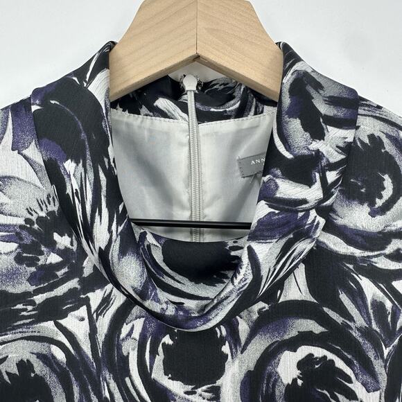 Ann Taylor Petites 6P Sleeveless Floral Print Mock Neck Sheath Dress Feminine - Picture 3 of 5